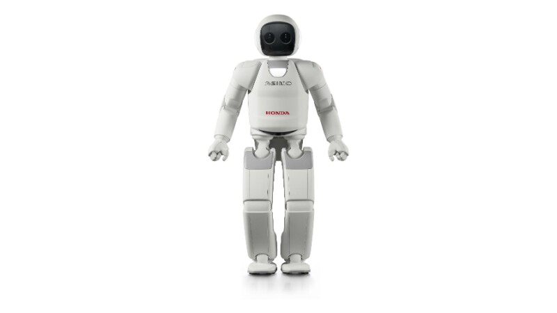 ASIMO has 57 degrees of freedom (up from 23 previously), is 130 cm tall and weighs 50 kg