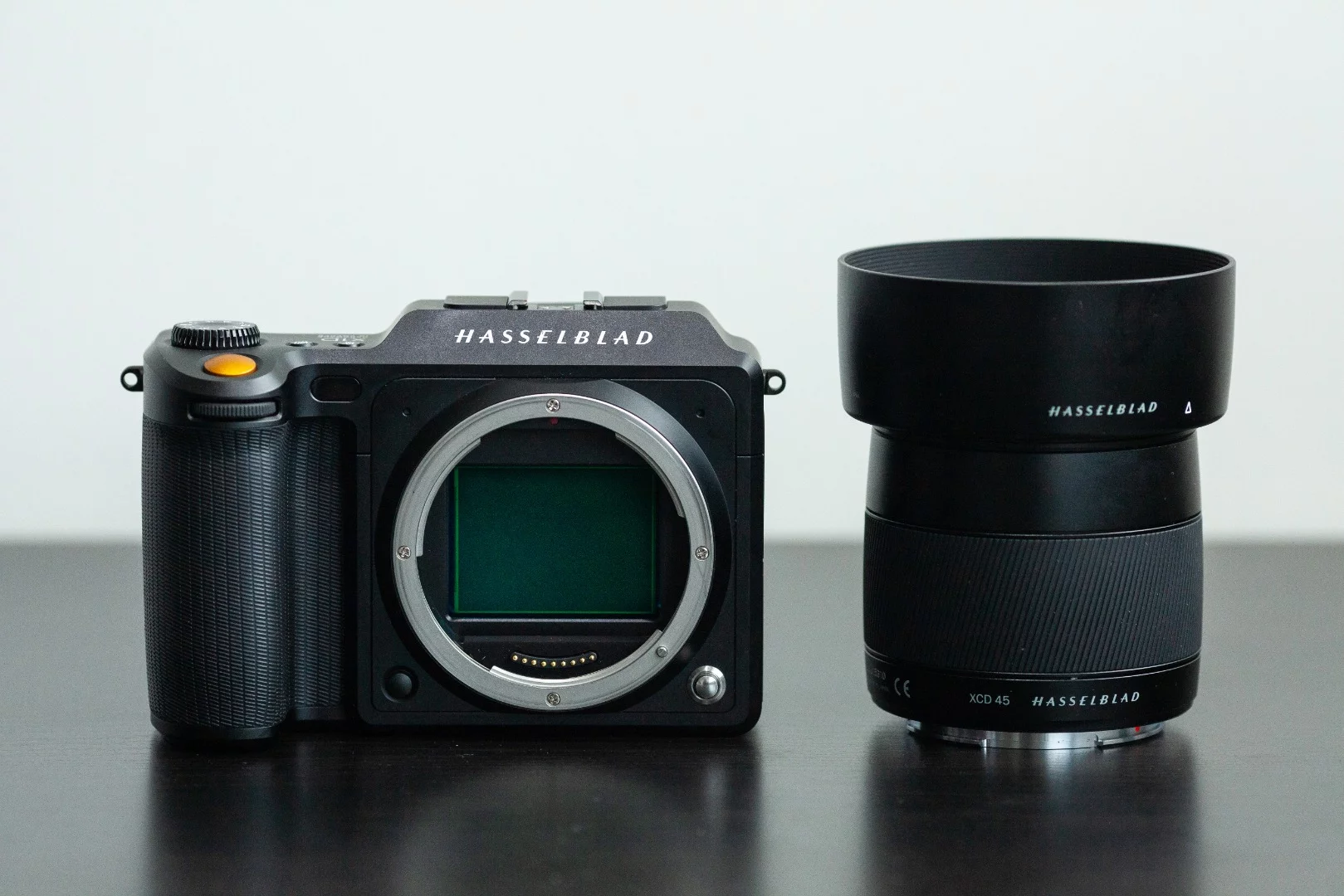 Hasselblad X1D: that's a cropped medium format sensor, some 70% larger than a full frame