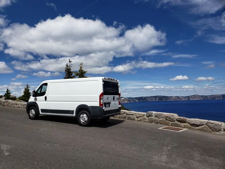 The duo purchased a used 2017 Ram Promaster to convert into a camper