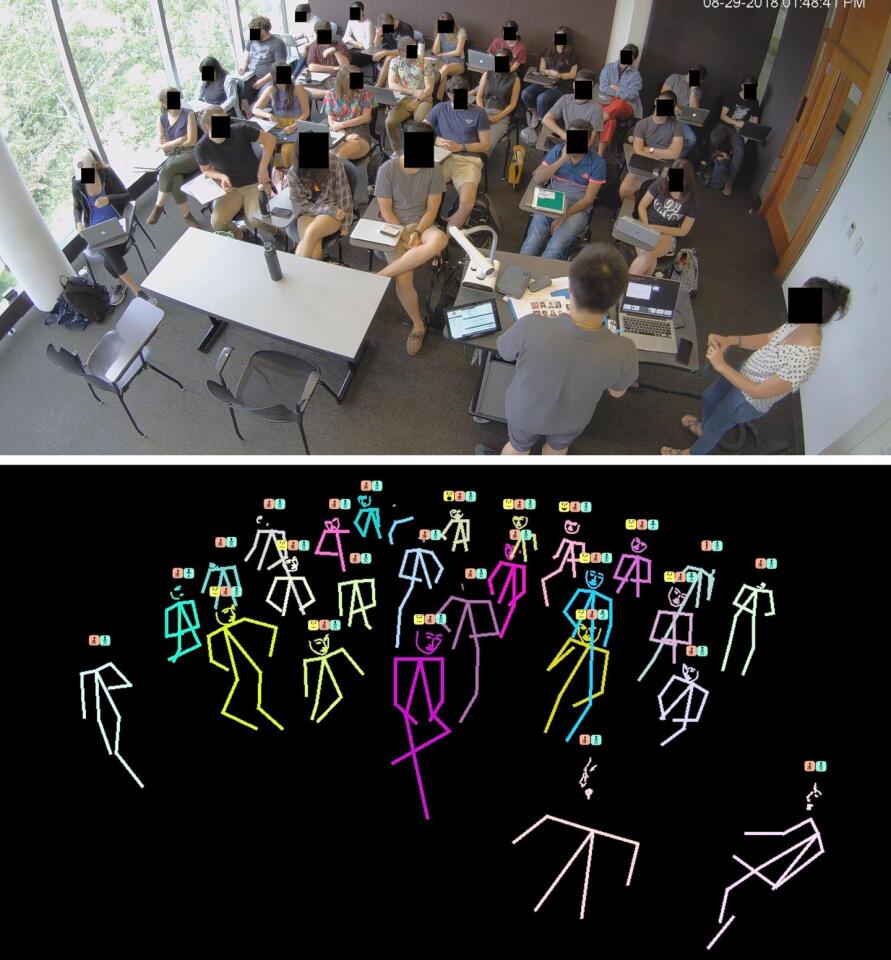 An example of EduSense's posture-monitoring capabilities