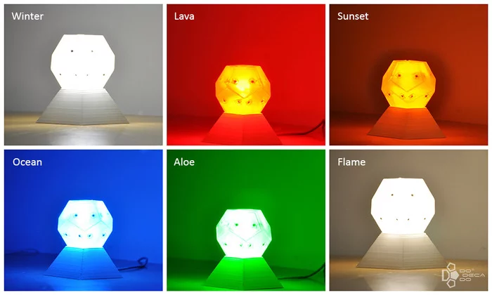 Dodecado comes in 6 different color options, including a cool and warm white