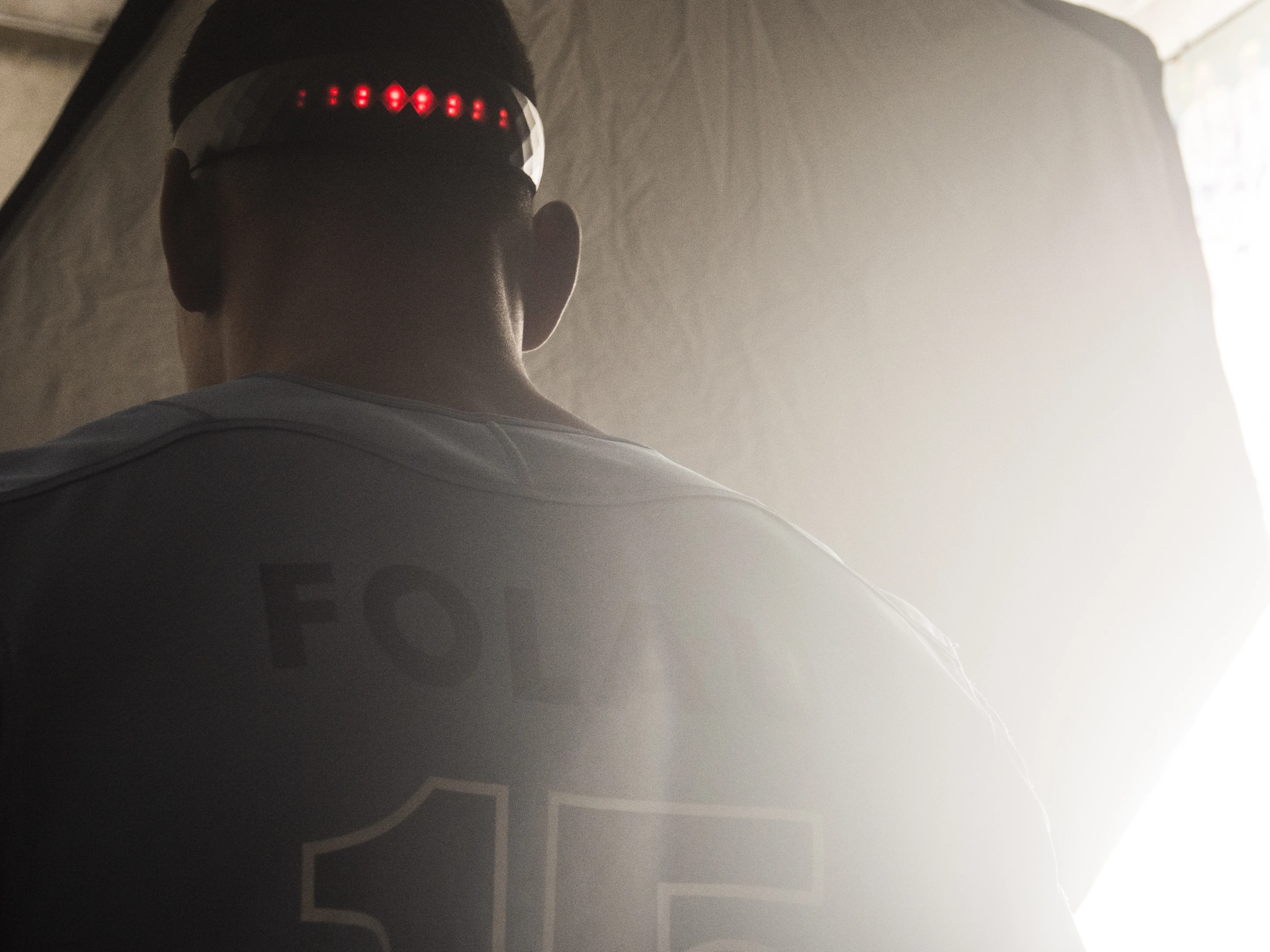 Through a companion app, data on force to the head can be sent along to medics, referees and coaches in real-time