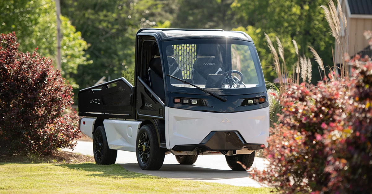 The versatile Ayro Vanish utility truck motors as a low-speed electric vehicle