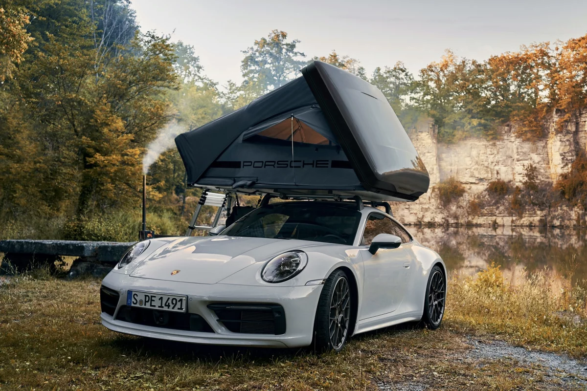 Having solved all other problems, Porsche will now sell you a rooftop camper for the 911 supercar