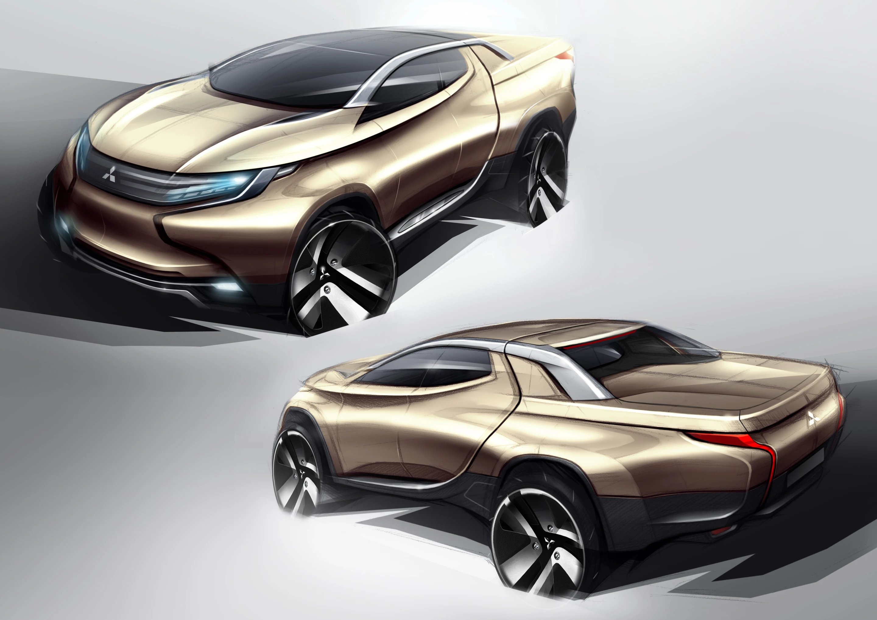 Mitsubishi's distinctive GR-HEV diesel-hybrid pick-up concept