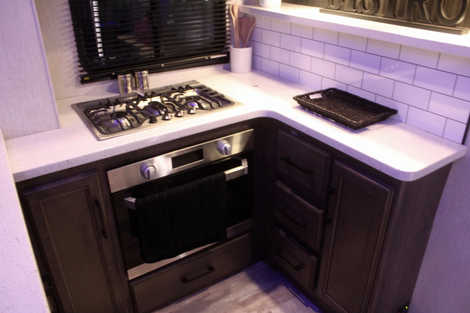 Triple-burner stove and convection oven