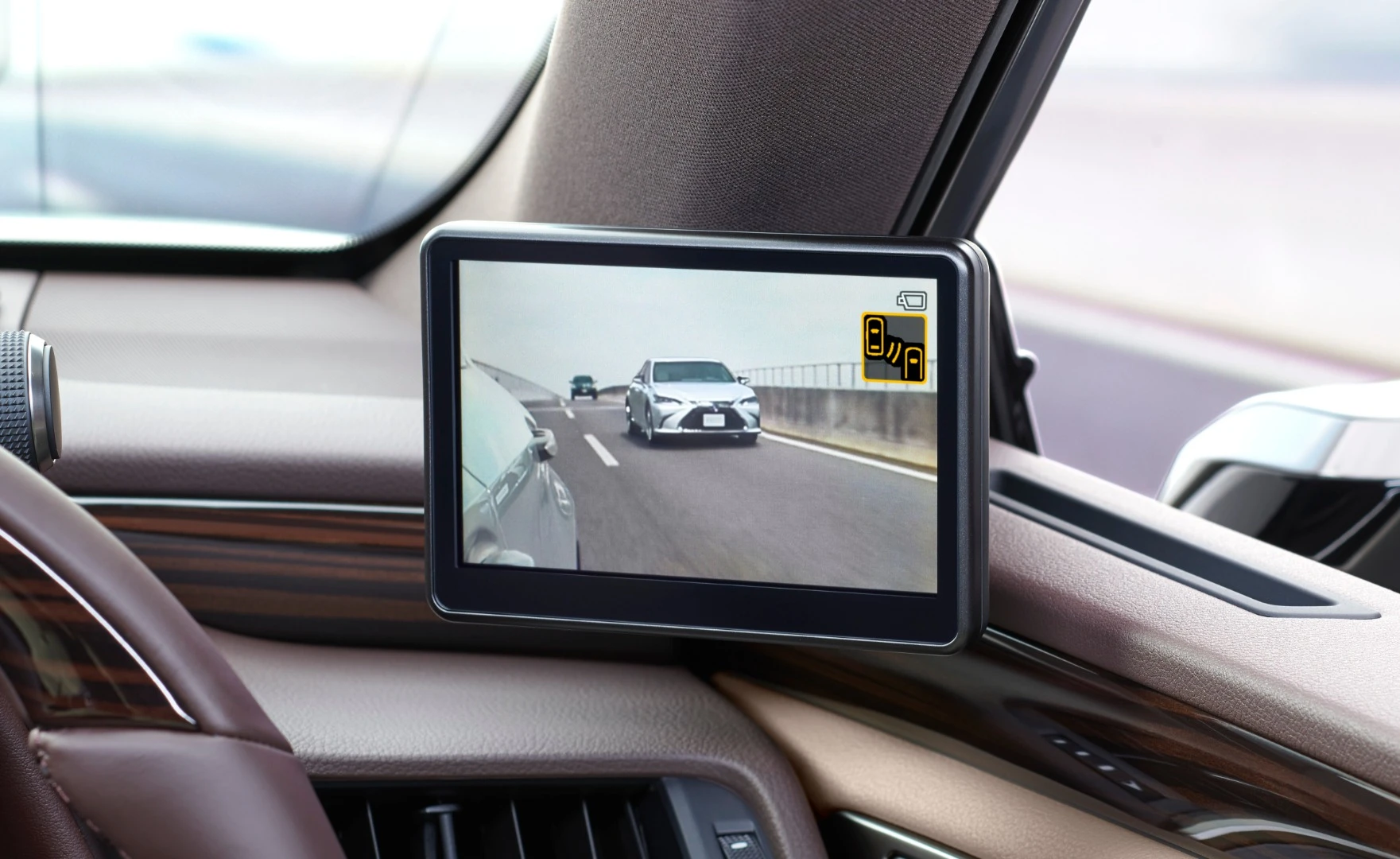 The interior screens aren't exactly seamlessly integrated in this first effort