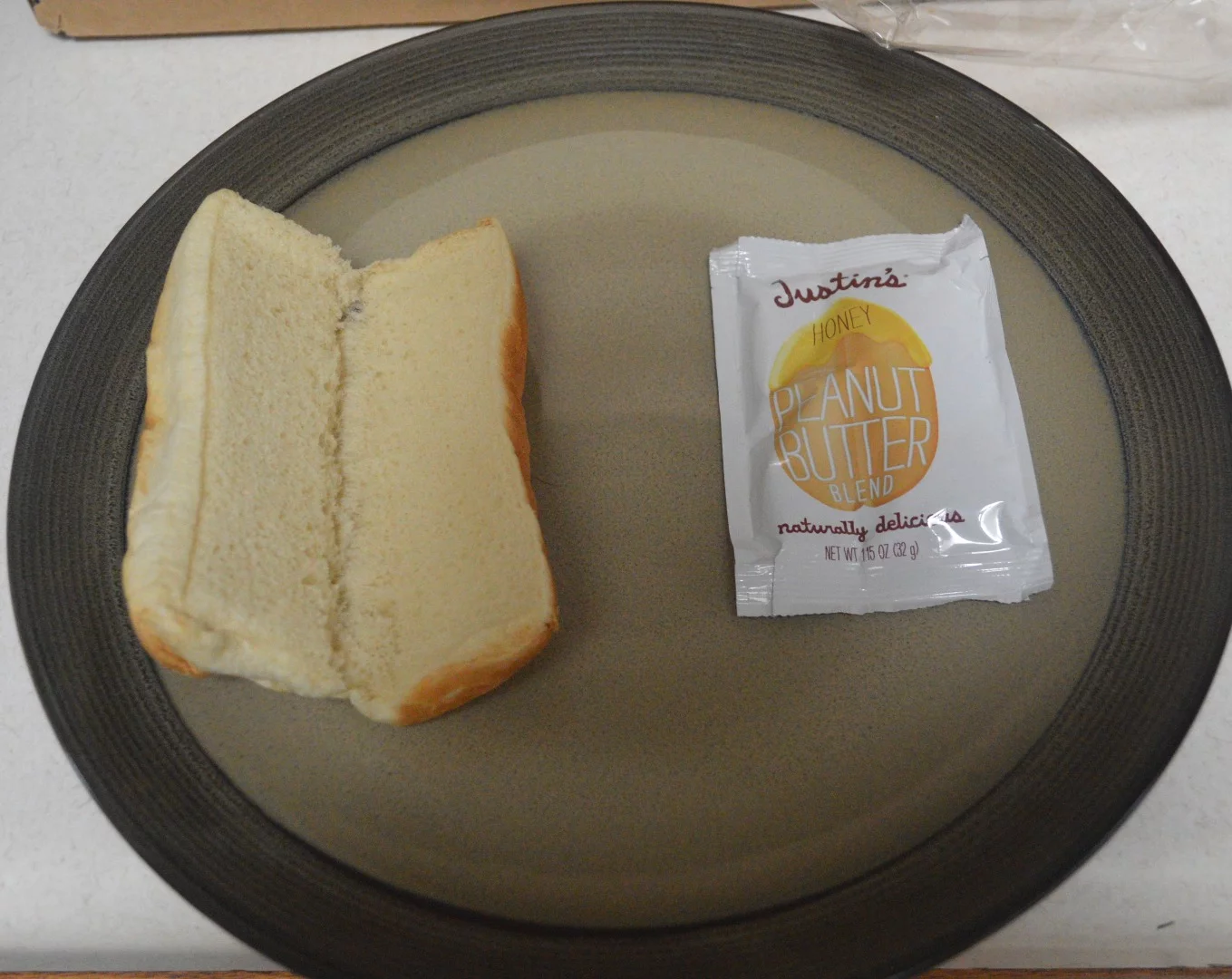 I used a plate and a spatula out for a more formal spreading, but it'd be easy enough to just squeeze, close and eat