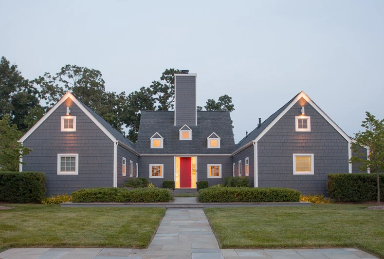 Three exterior finishes are available: masonry, wood clapboard, or board and batten