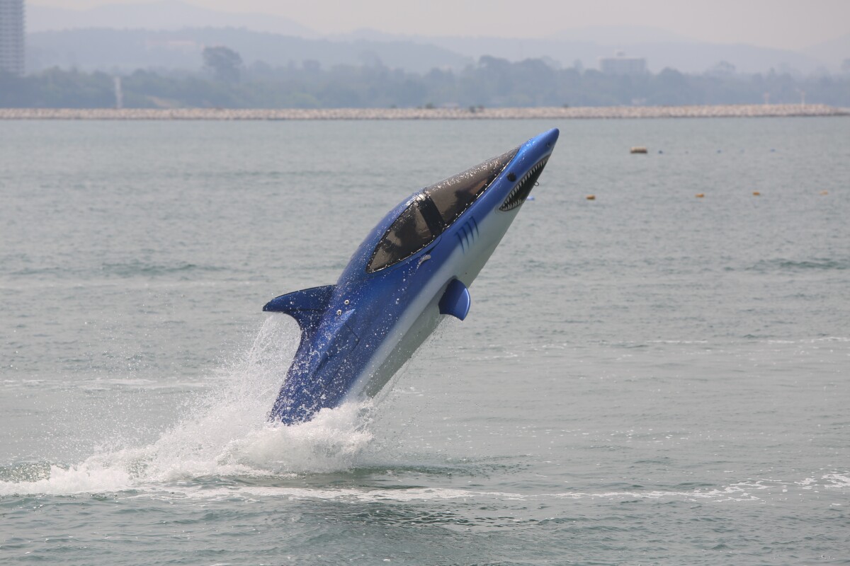 The shape that offers the best balanced and best handling stunt machine of the Seabreacher range is the X – The Shark. Photo: Husna Namirembe