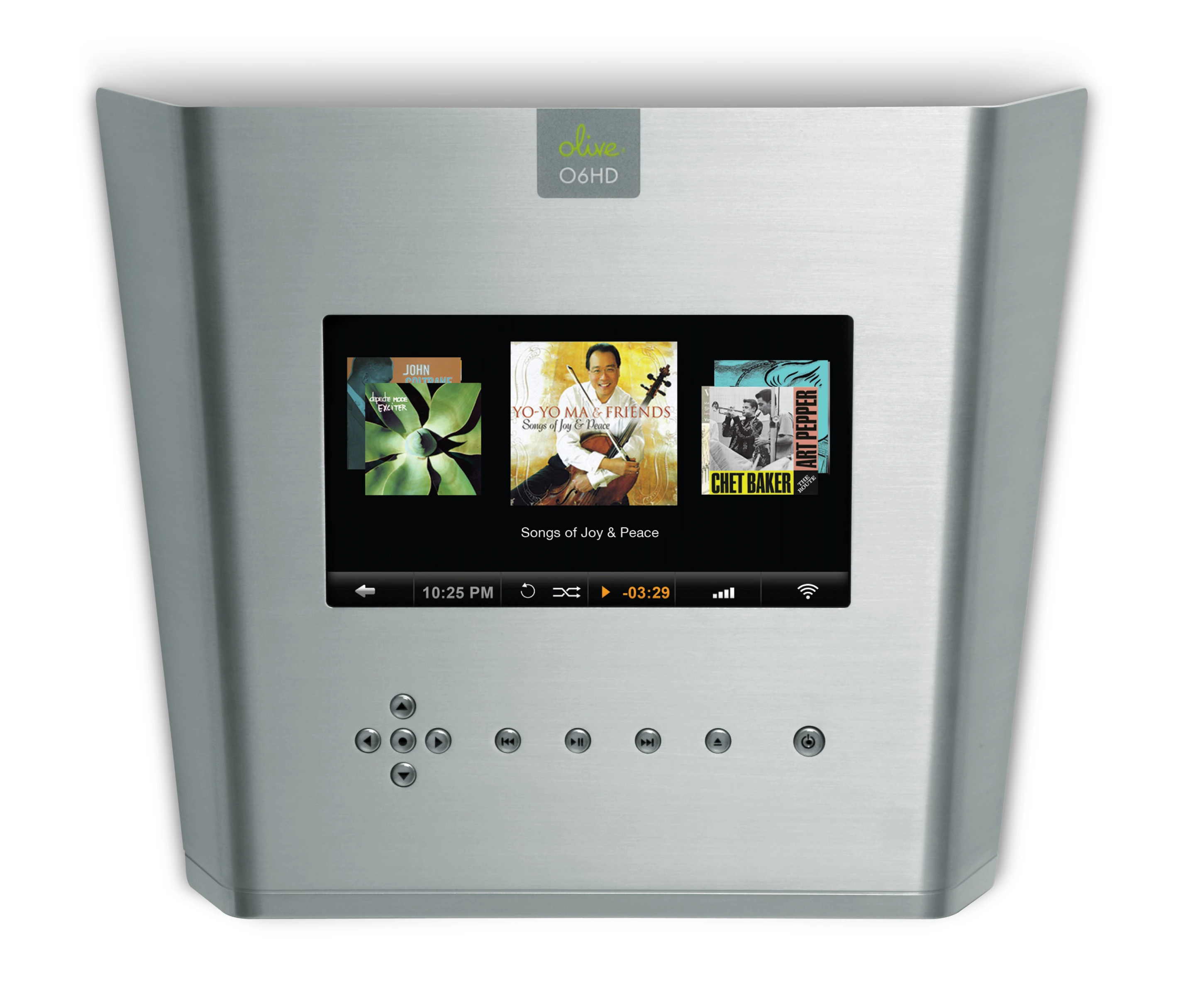 To the top of the O6HD music server is a 10.1-inch glass-on-glass touchscreen display