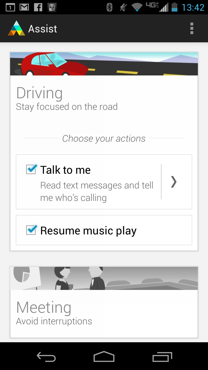 Motorola Assist helps by recognizing your phone's surroundings