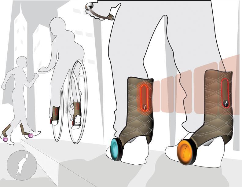 LED lighting on the rear of the unit helps make the wearer visible to other traffic and can act as a brake light