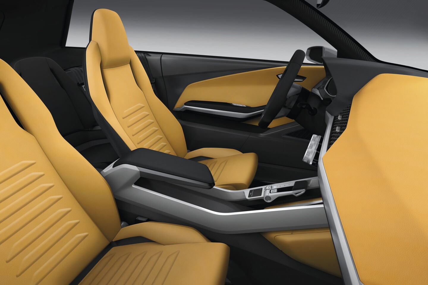 The Audi crosslane coupé concept features a central selector lever that extends electronically when the car starts
