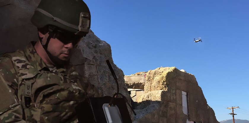 AeroVironment says the tiny quadcopter is stable in strong winds