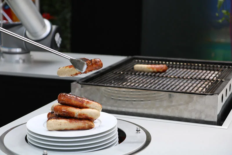 BratWurst Bot dishing up sausages