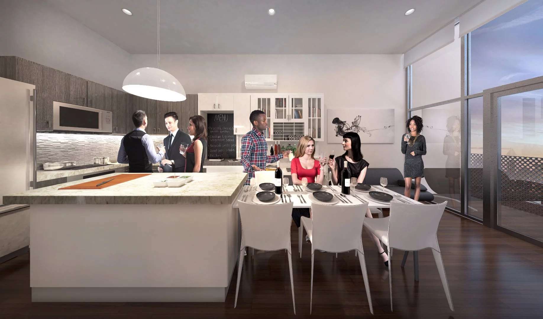 Some residences will have kitchen islands with pull-out tables