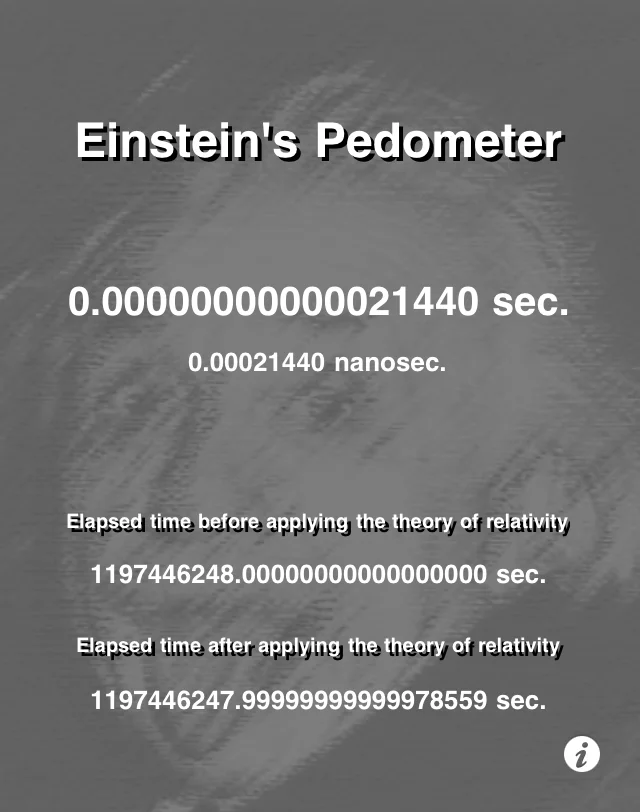 The Einstein's Pedometer app measures how much extra time you've gained by moving