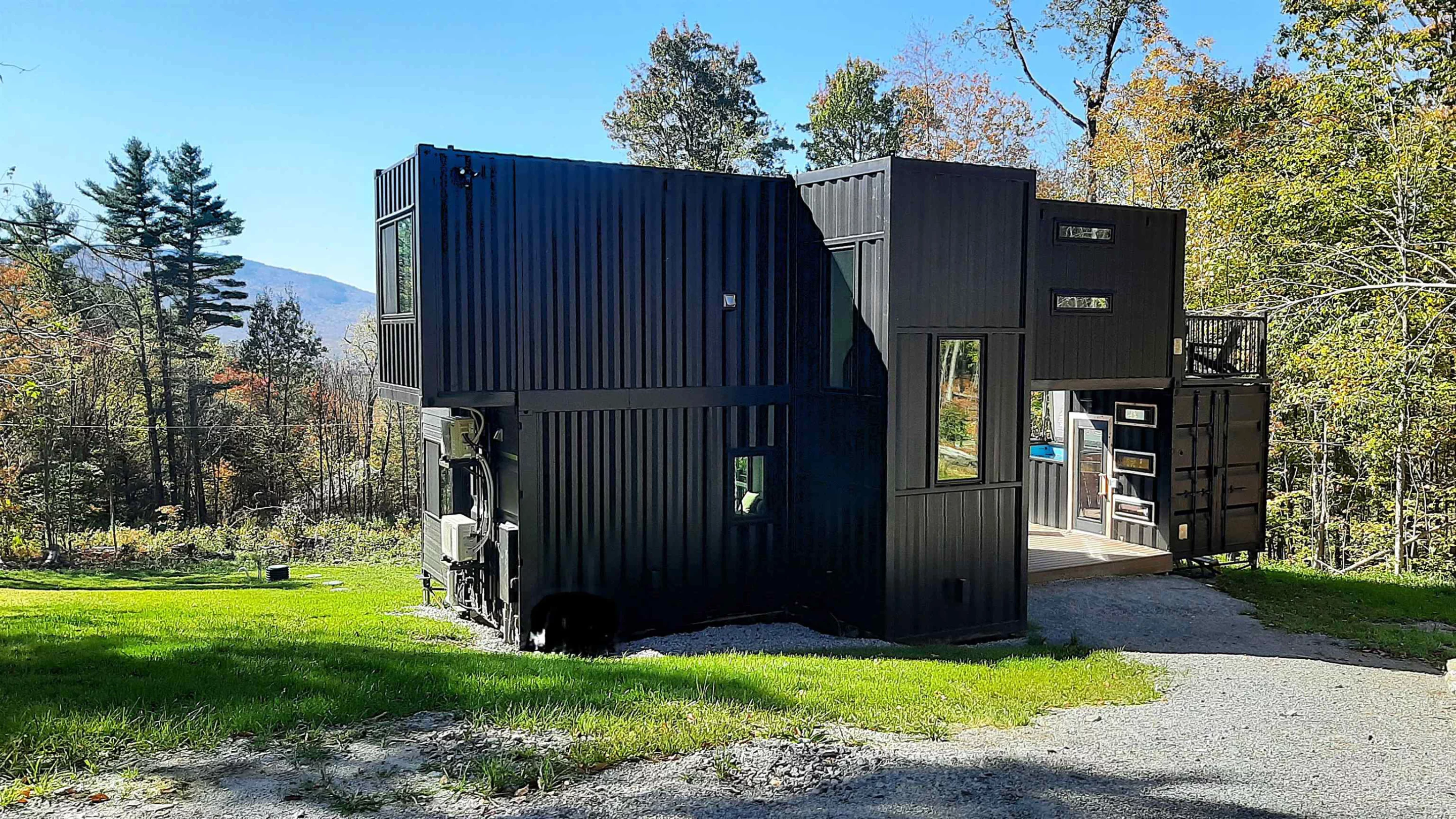 The Vermont Villa was constructed using five shipping containers, including its pool