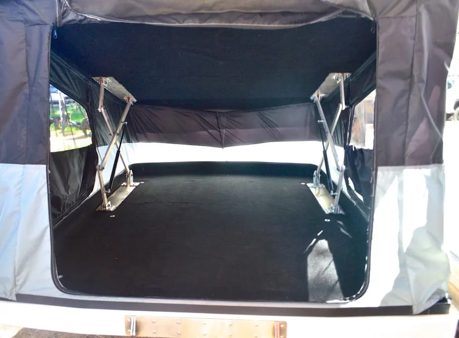 The prototype still had a rough, work-in-progress design at Overland Expo