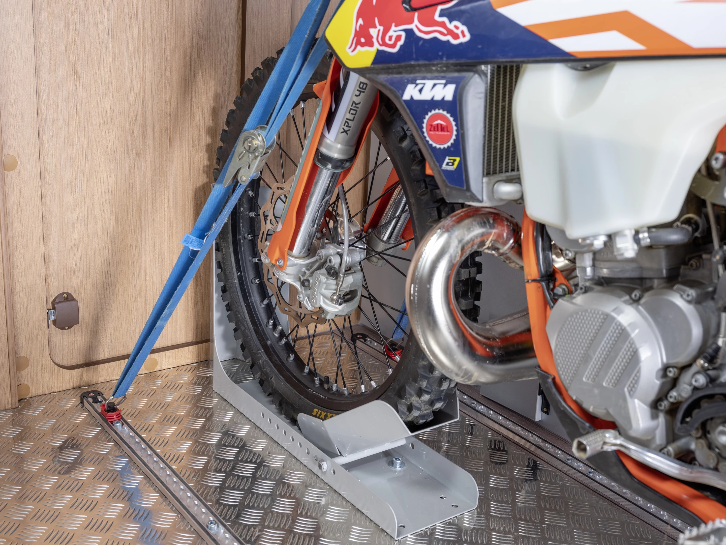 Weinsberg offers various carry options, including aiirline tie-down rails and a motorcycle-carry kit