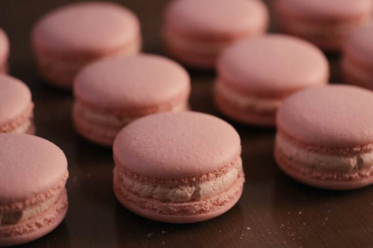 The macarons were made using a new egg white substitute created using yeast engineered to produce the same proteins naturally found in egg whites from chicken eggs