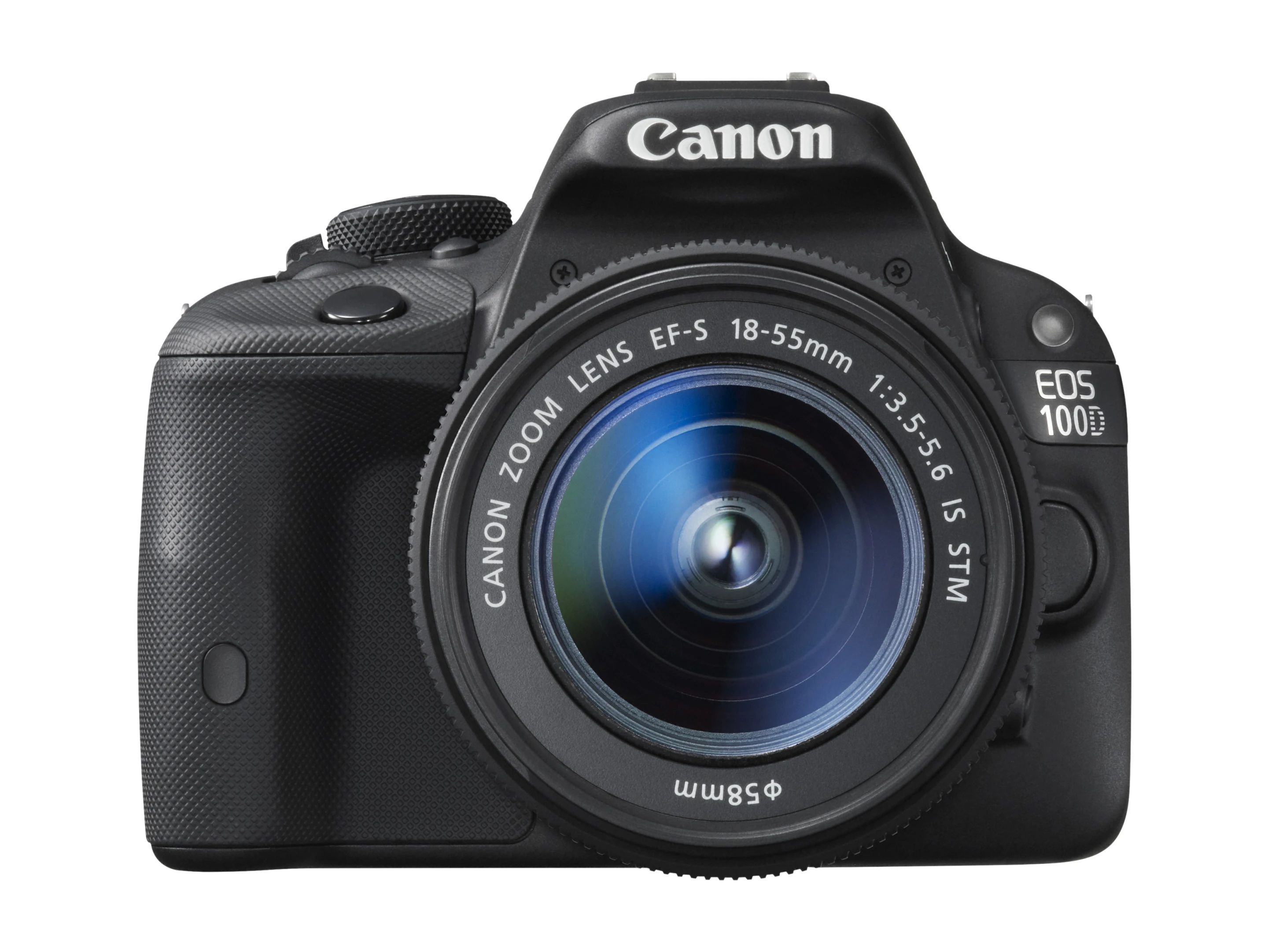The Canon EOS 100D (Rebel SL1) measures 116.8 x 90.7 x 69.4 mm (4.6 x 3.6 x 2.7 inches) and weighs just 407g (14.4 oz.)