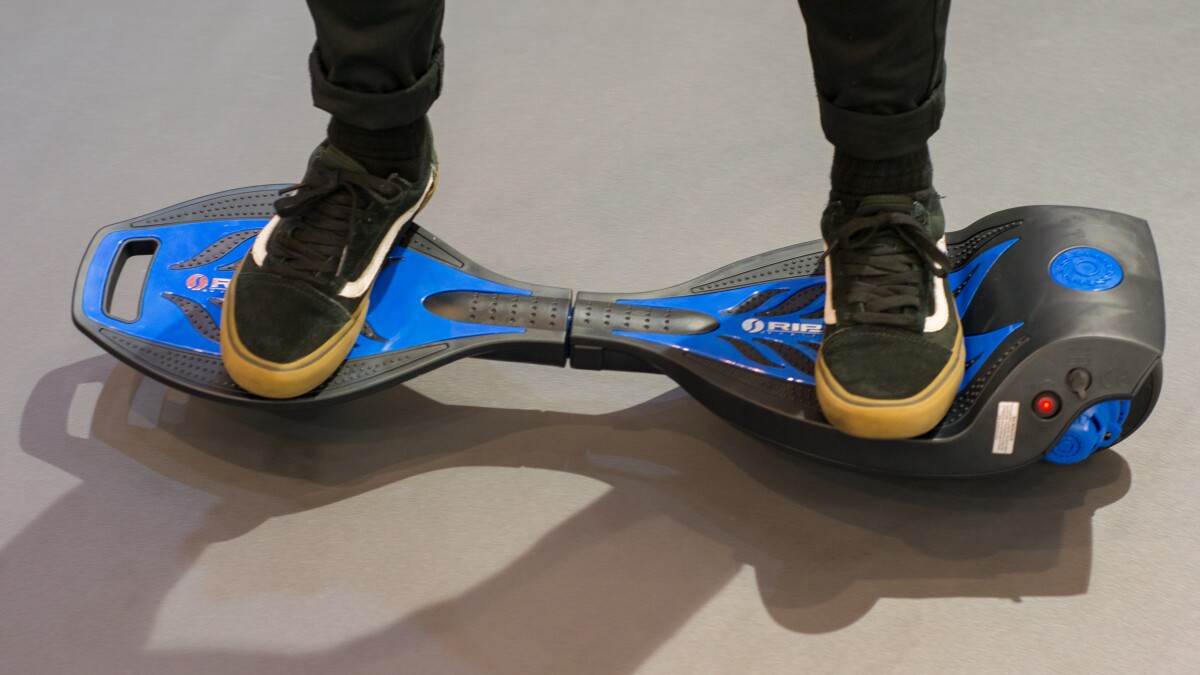 The Razor RipStik Electric can power along at speeds of up to 10 mph (16 km/h)