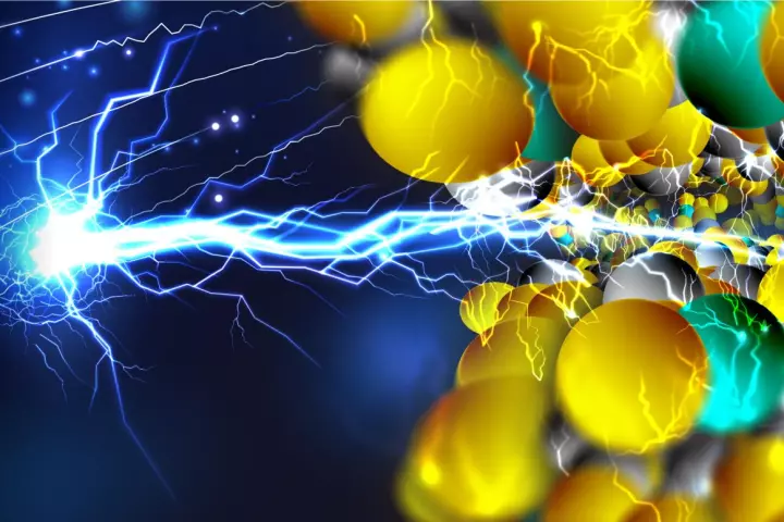 Artist's impression of a novel conductor material with a disordered molecular structure