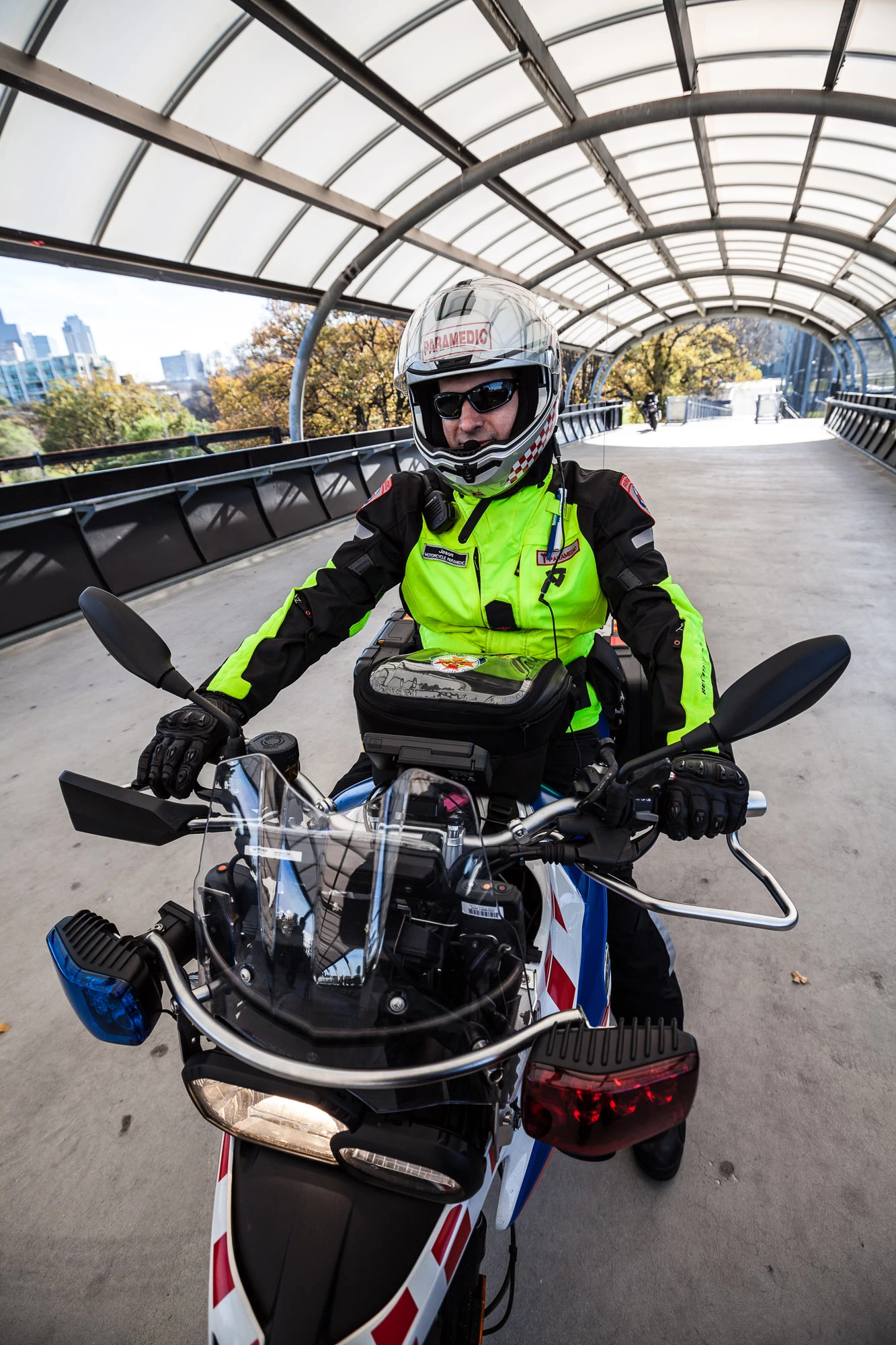 "I love being a paramedic, and I love being a motorcyclist. It's nice to get out there and fly the flag."