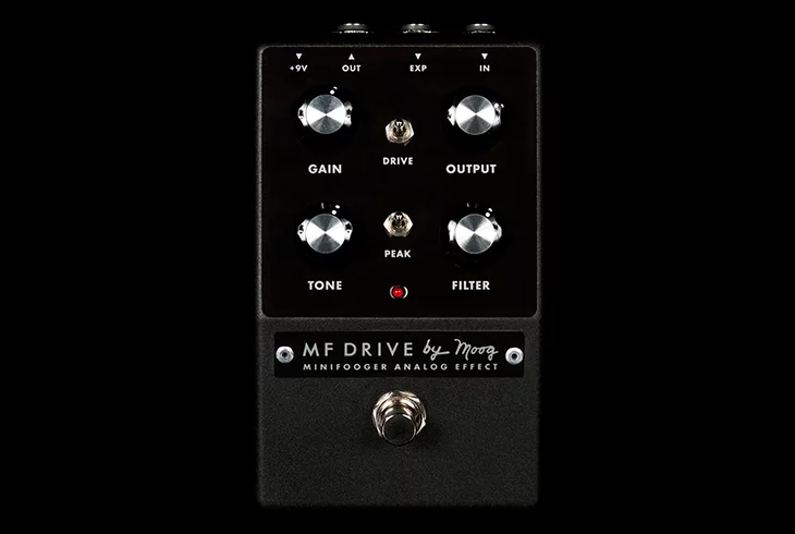 The MF Drive has a tone knob that's linked to the sweep filter control, both dynamically working with the input gain to produce output designed to sound like a cranked up tube amp