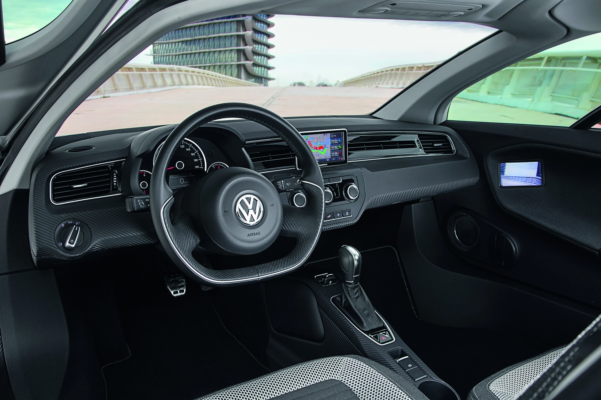 The two-person cockpit has slightly offset seating