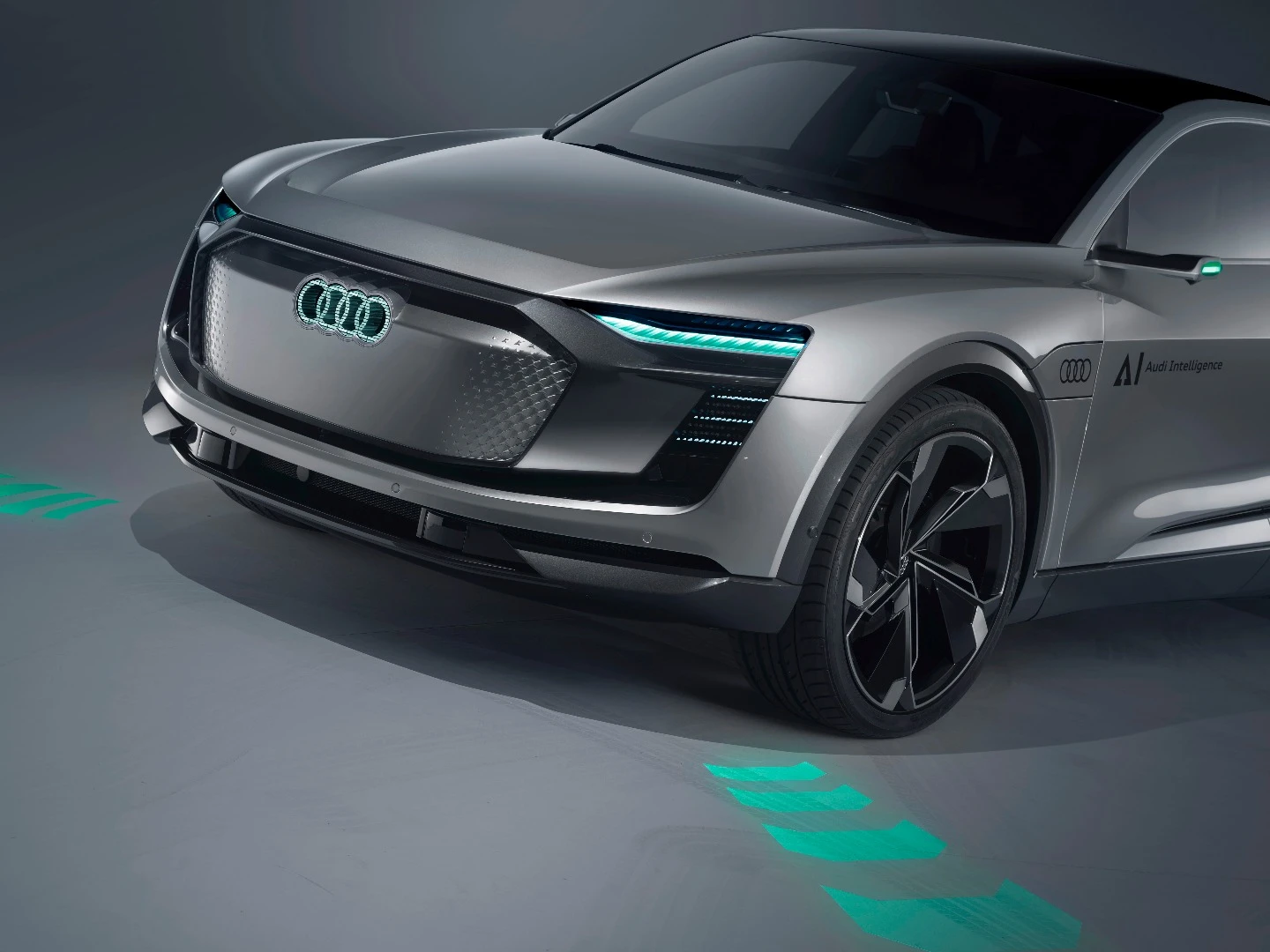 Audi says the Elaine concept has more advanced sensors on its exterior than the e-tron Sportback