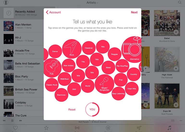 Tell Apple what your music tastes are