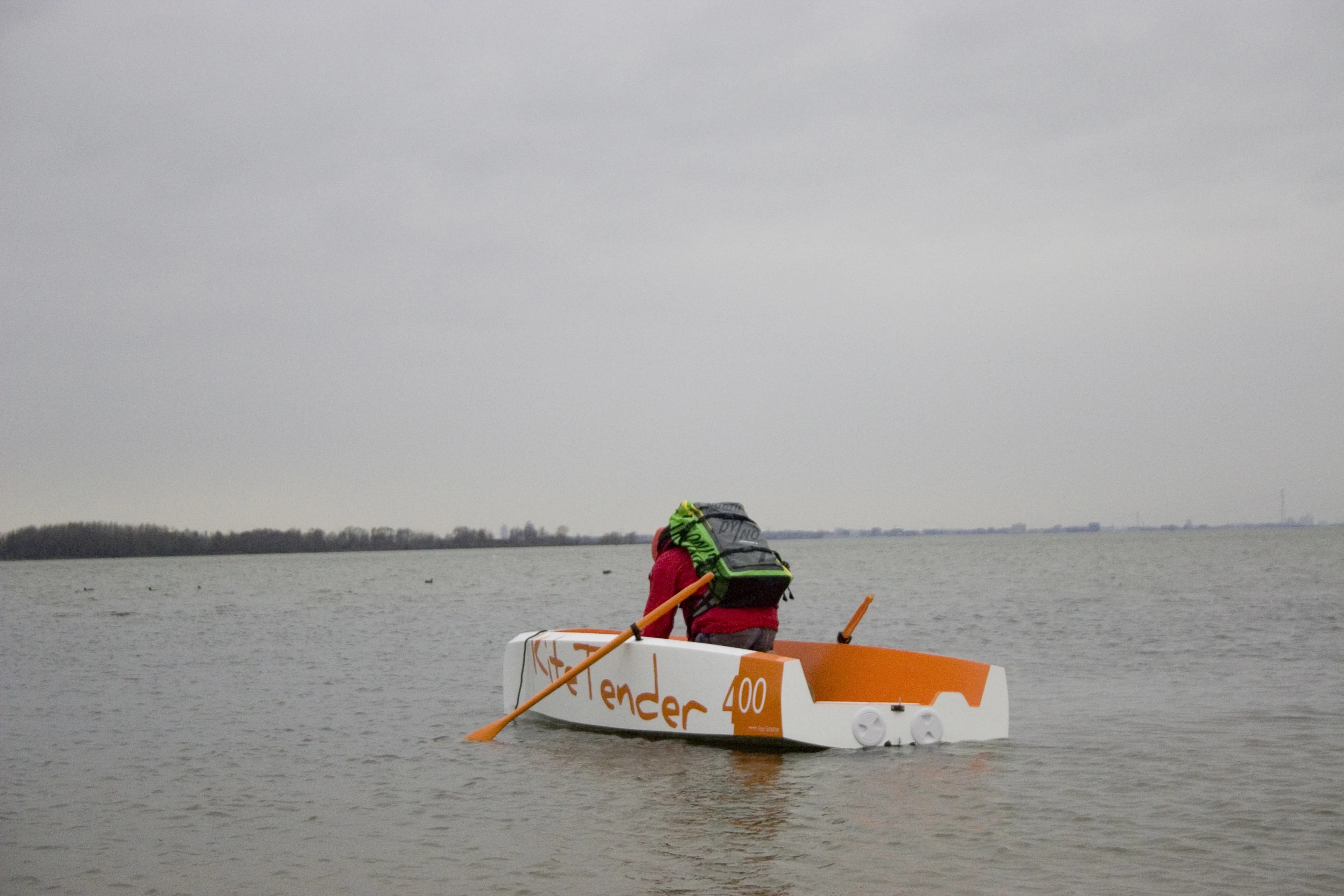 The Kitetender 400 is a one to two person monohull water vessel, featuring a sports kite