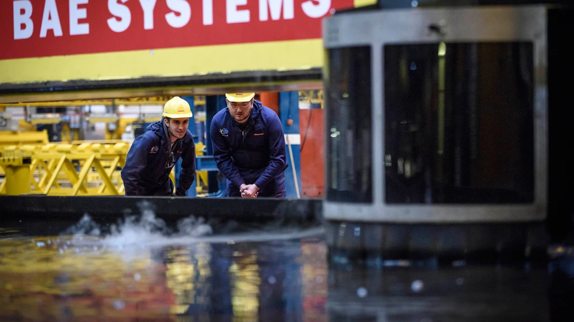 The first steel for HMS Forth being cut