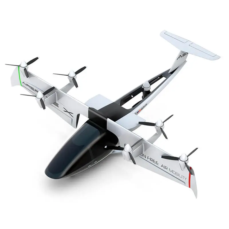 Mobi-One with wings tilted for takeoff or landing