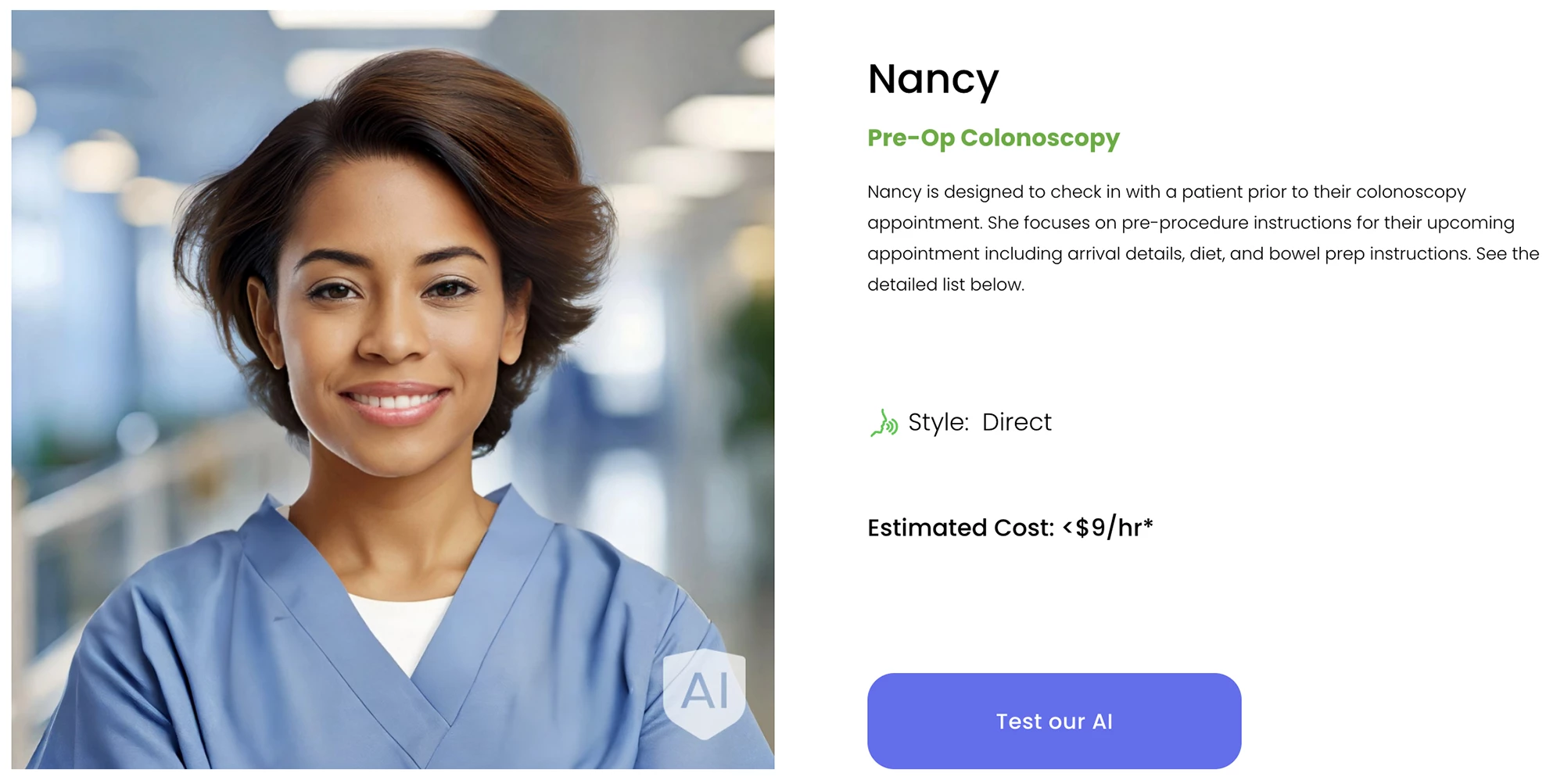 An example of the generative AI healthcare agents from Hippocratic AI