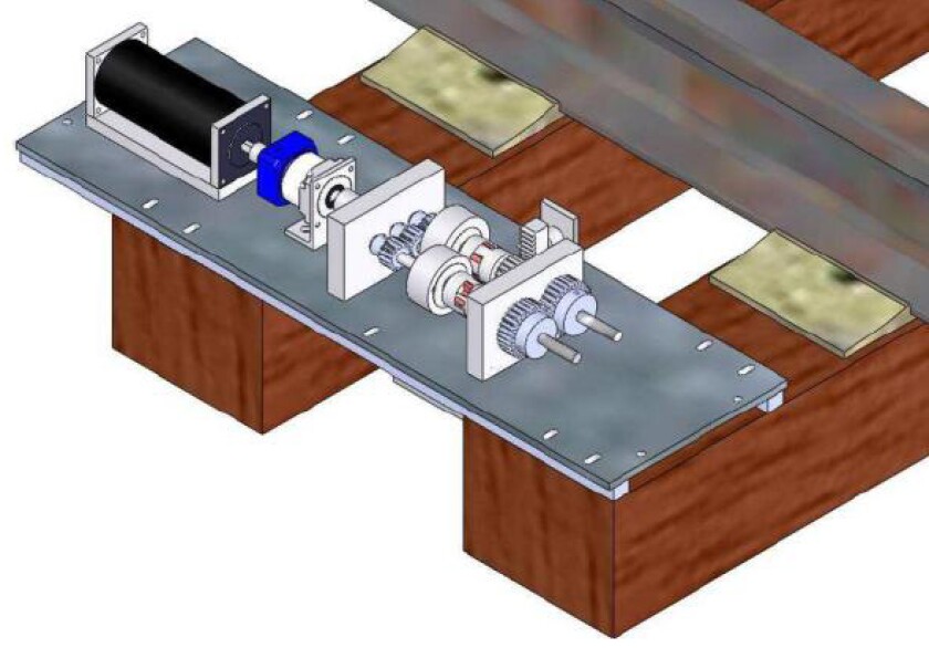In one of the systems, the vertical flexion of the rail moves an attached ratcheting mechanism that turns a planetary gearbox, which in turn drives a generator