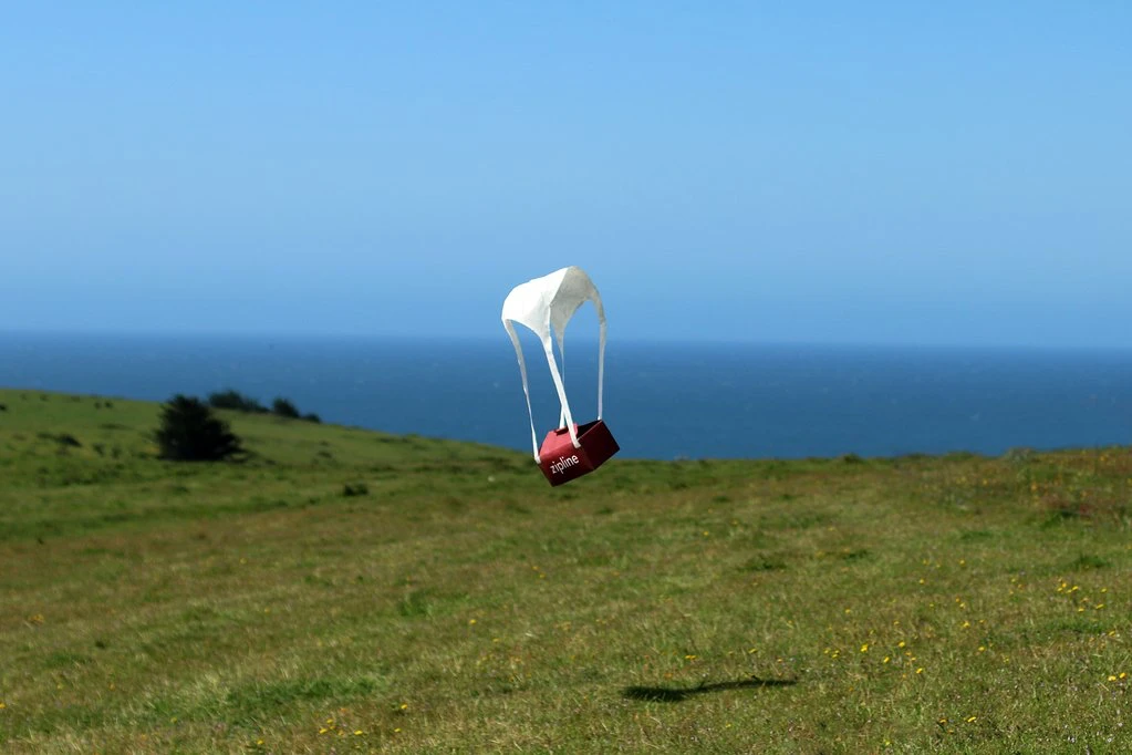 Zipline's drones airdrop medical supplies to designated spots near health care facilities
