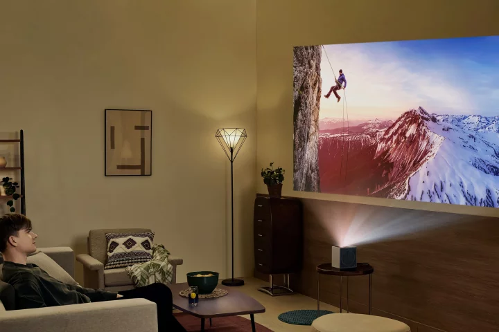 The CineBeam S laser projector can throw 4K visuals at up to 100 inches, though it will need to be pulled out to around 15 inches away