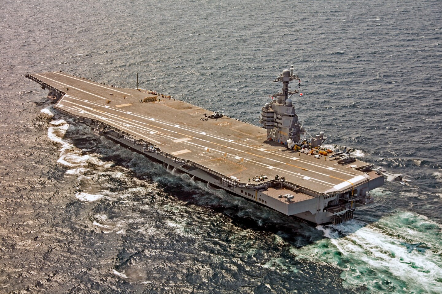 USS Gerald R Ford launches first aircraft using catapult