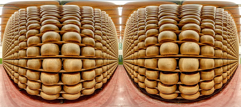 Nominee, Amateur, Panoramic. A panorama of a cheese aging room