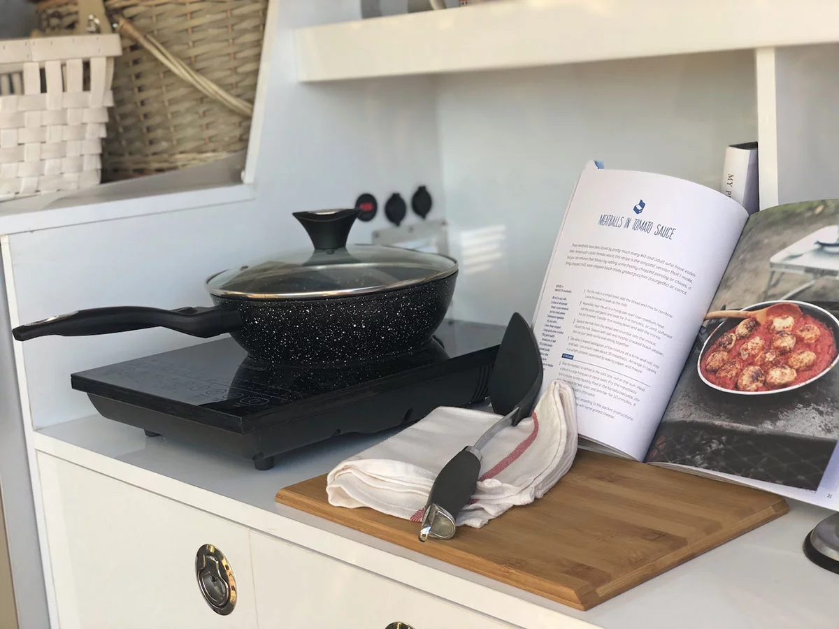 Preparing dinner at camp