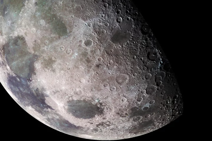 The Moon as seen by the Galileo deep-space probe in 1992