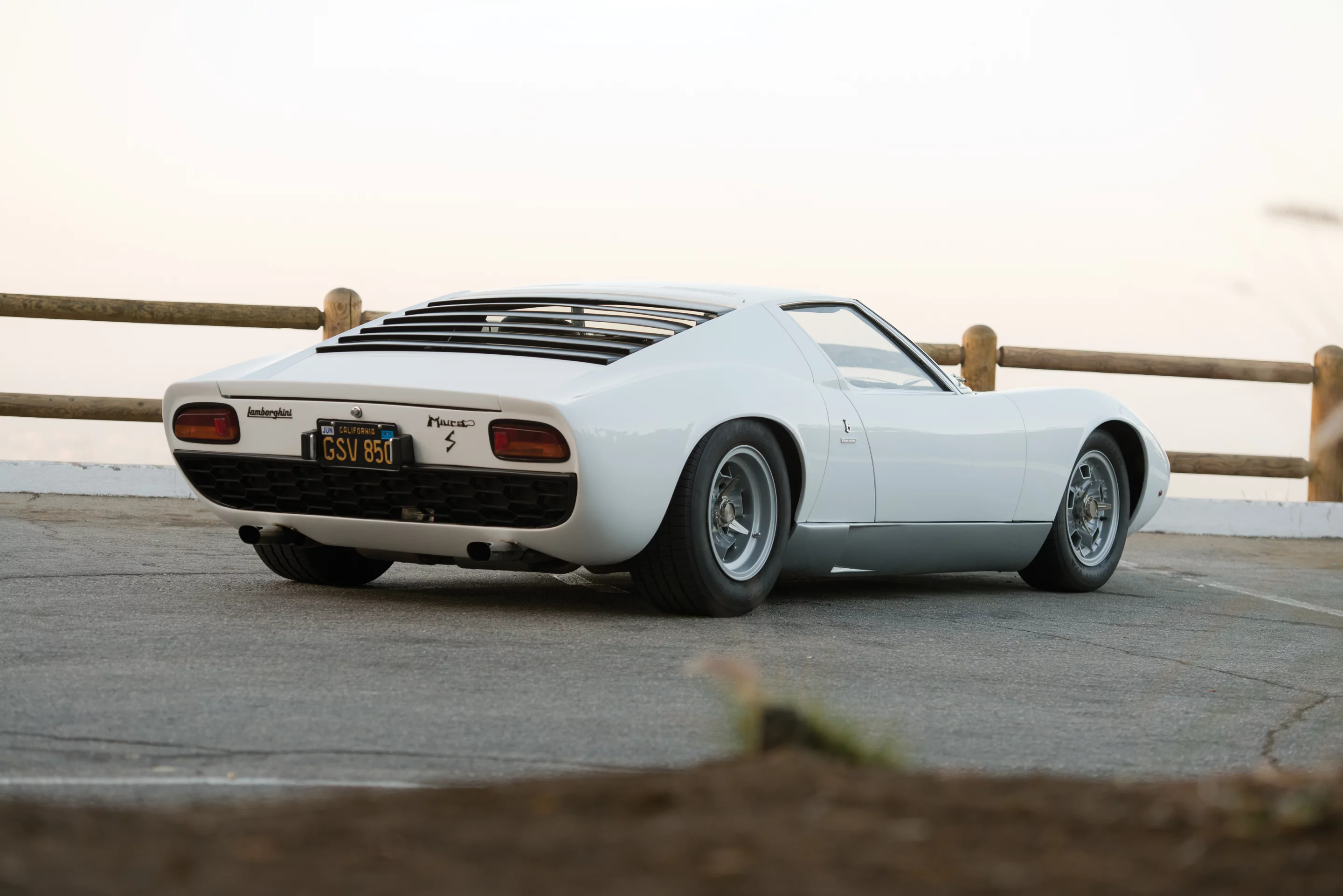 1969 Lamborghini Miura P400 S by Bertone. Auctioneer's Estimate: US$1,000,000 - US$1,400,000. Prior to the arrival of the Miura in 1967, many sports cars certainly offered high levels of performance and handling. The Miura, however, was the first to be built around the criteria that defined our modern concept of the supercar: tremendous speed and jaw-dropping design coupled with technical innovation, resulting in a wallet-wilting price tag to which only the wealthiest could aspire.A desirable early P400 S in wonderful colors, restored by marque specialists.Official Auction Description and Images