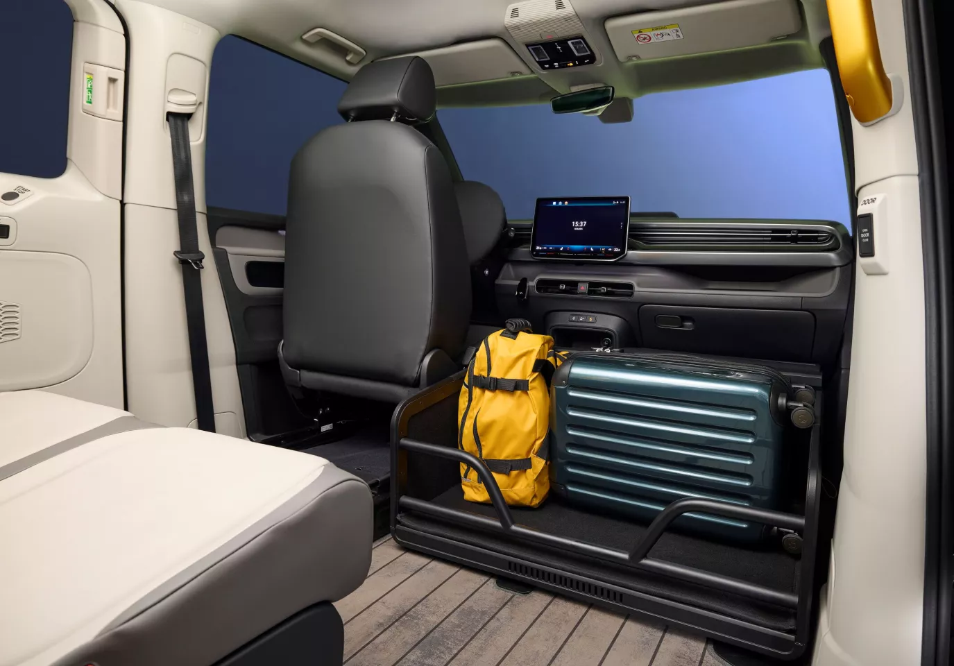 There's even a luggage rack where the front-row passenger seat would usually be