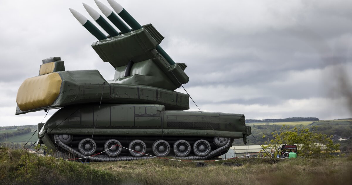 RAF's blow-up missile systems simulate advanced air-defense threats