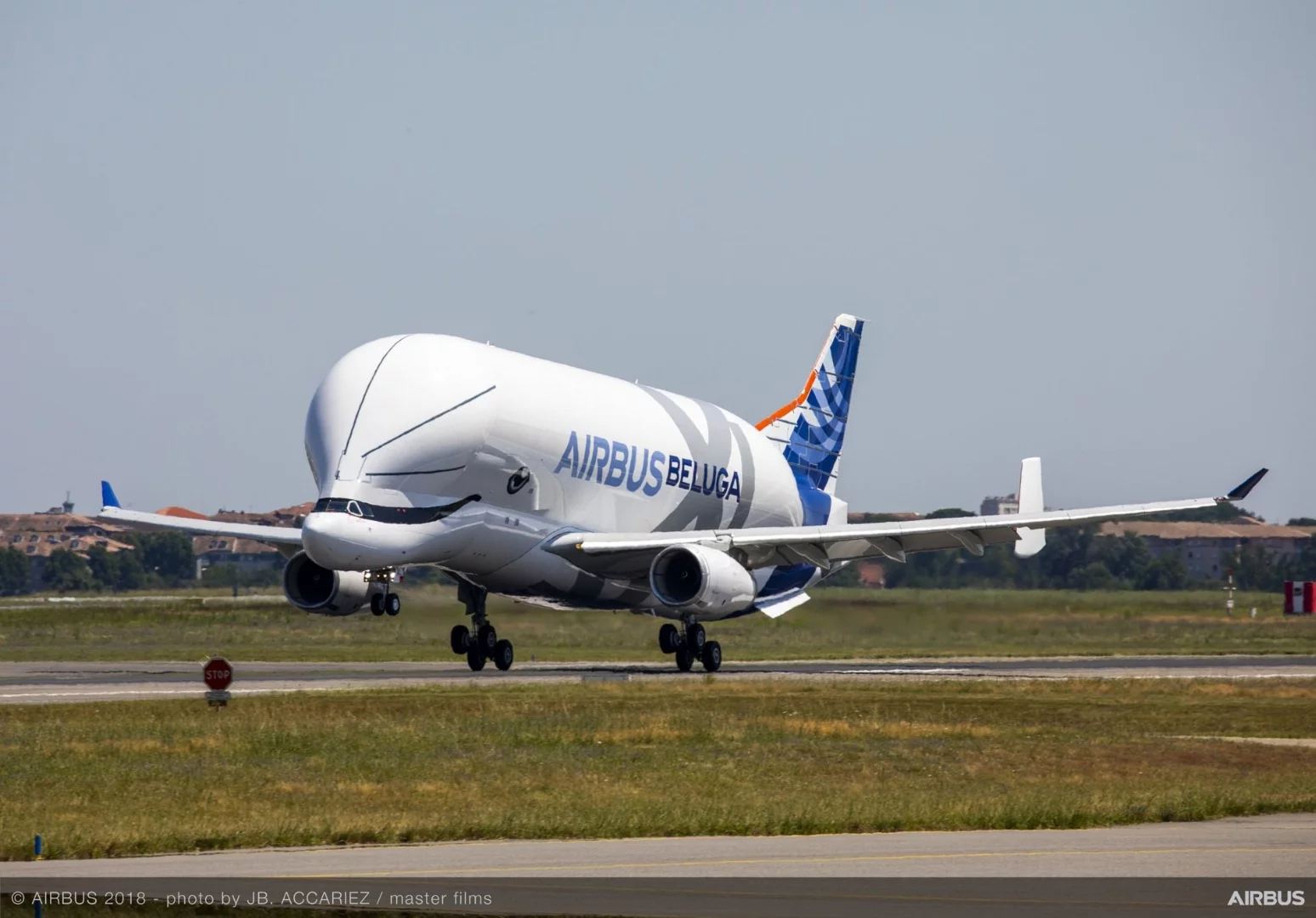 The Beluga XL coming in for a landing after its maiden flight