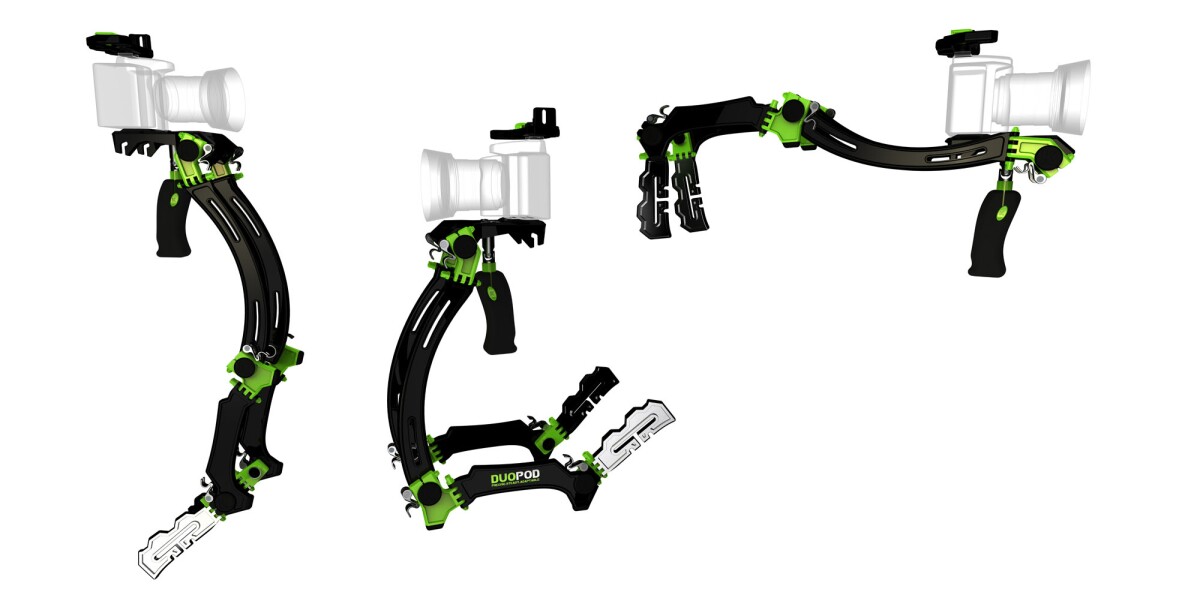 The concept Duopod DSLR stabilization rig for high definition movie recording